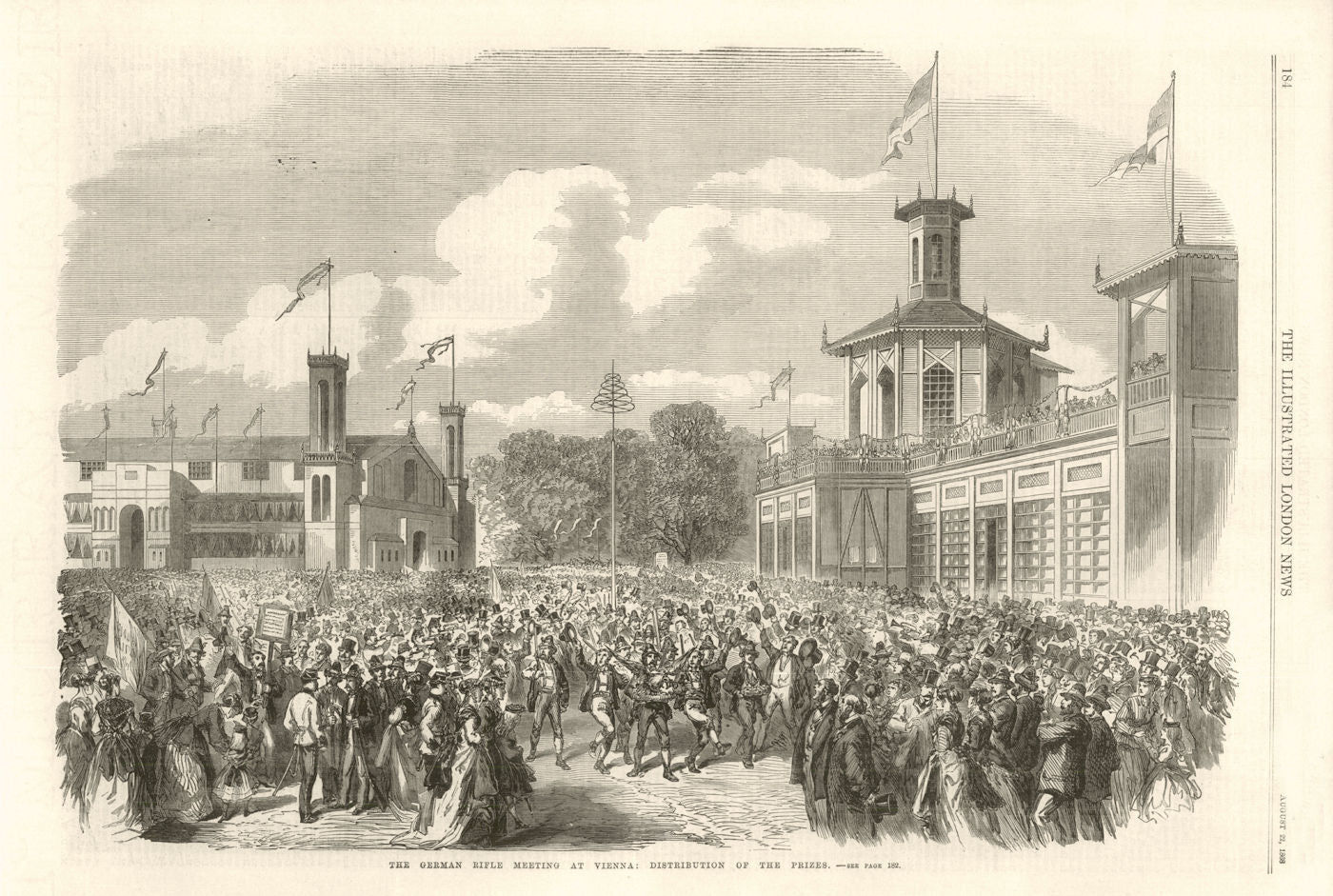 The German rifle meeting at Vienna: Distribution of the prizes. Austria 1868